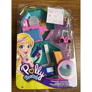 Polly Pocket Pamperin' Perfume Spa Micro Doll Playset Comes W/ 2 Micro Dolls (R)